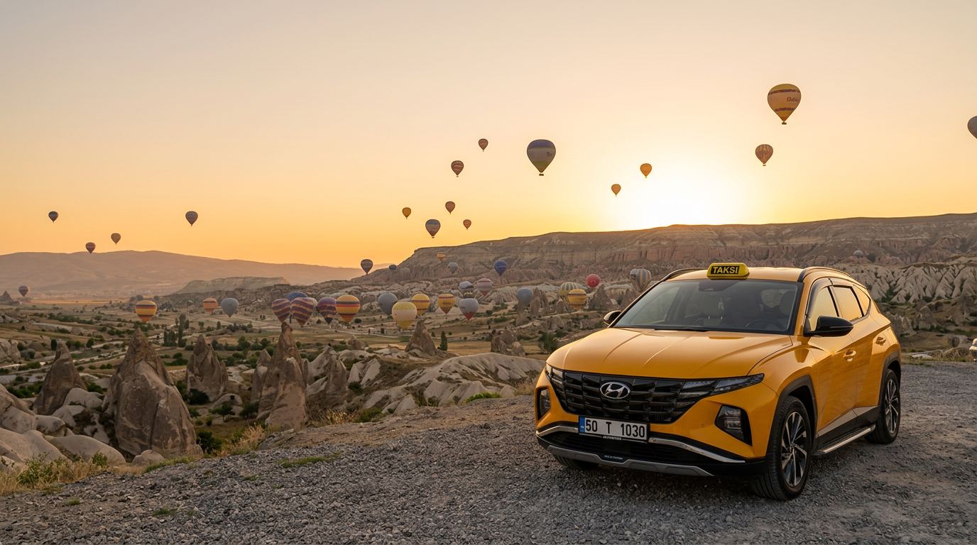 Gençay Altınsoy'un sarı Hyundai Tucson taksisi, 50 T 1030